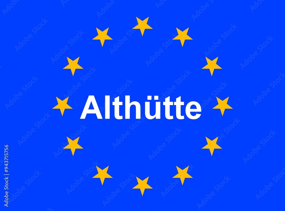 Illustration einer Europaflagge mit der Aufschrift Illustration einer Europaflagge mit der Aufschrift