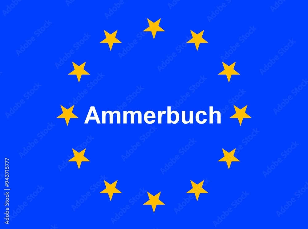 Illustration einer Europaflagge mit der Aufschrift Illustration einer Europaflagge mit der Aufschrift