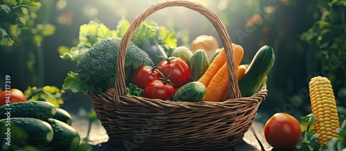 A rattan basket filled with...