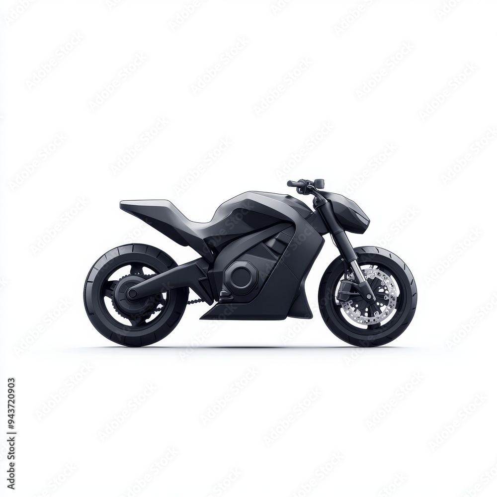 A 3D single icon of a streamlined motorcycle designed with sharp angles and a dynamic shape rendered in a simple minimalist style with a matte finish set against a white background A 3D single icon of a streamlined motorcycle designed with sharp angles and a dynamic shape rendered in a simple minimalist style with a matte finish set against a white background