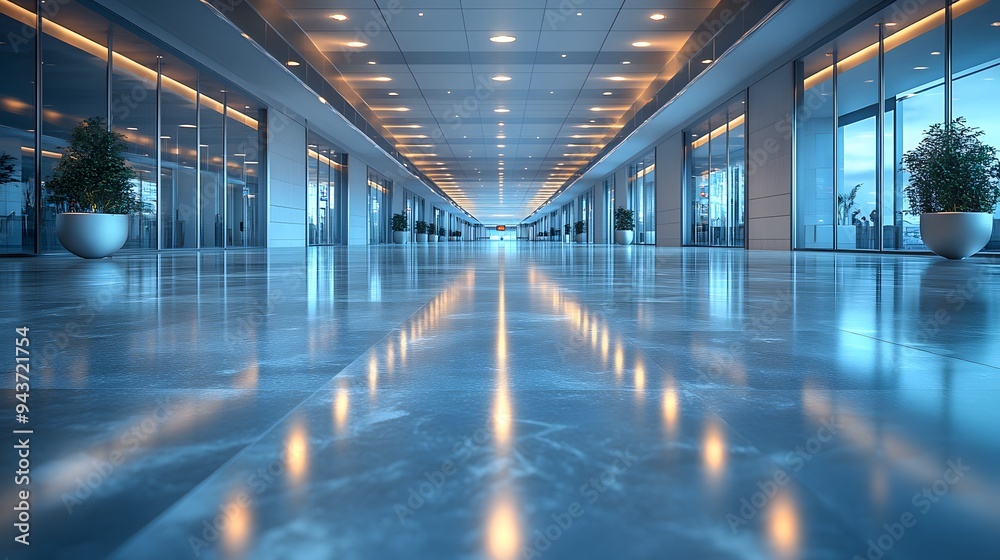 Modern 3D-rendered office background featuring a spacious business hall with light reflecting on the polished floor, ideal for airport or corporate settings. Modern 3D-rendered office background featuring a spacious business hall with light reflecting on the polished floor, ideal for airport or corporate settings.