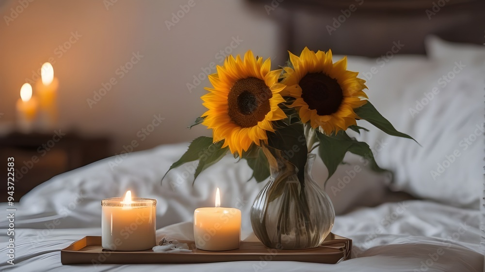 sunflower on the bed sunflower on the bed