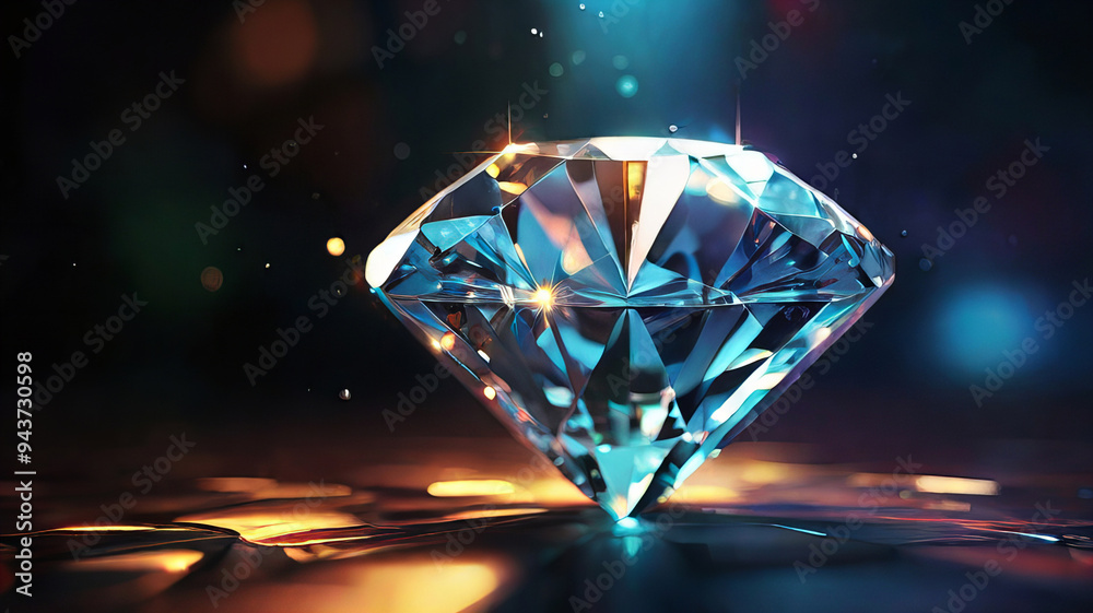 Bright Sparkling Diamond on Dark Background, Perfectly Cut Gemstone Displaying Clarity and Brilliance, Jewel in the Dark, new stock image illustration AI Bright Sparkling Diamond on Dark Background, Perfectly Cut Gemstone Displaying Clarity and Brilliance, Jewel in the Dark, new stock image illustration AI
