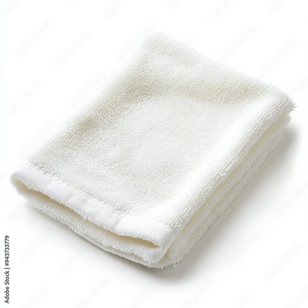 White Towel Folded on White Background. White Towel Folded on White Background.