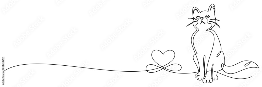 Fototapeta premium line drawing of cat