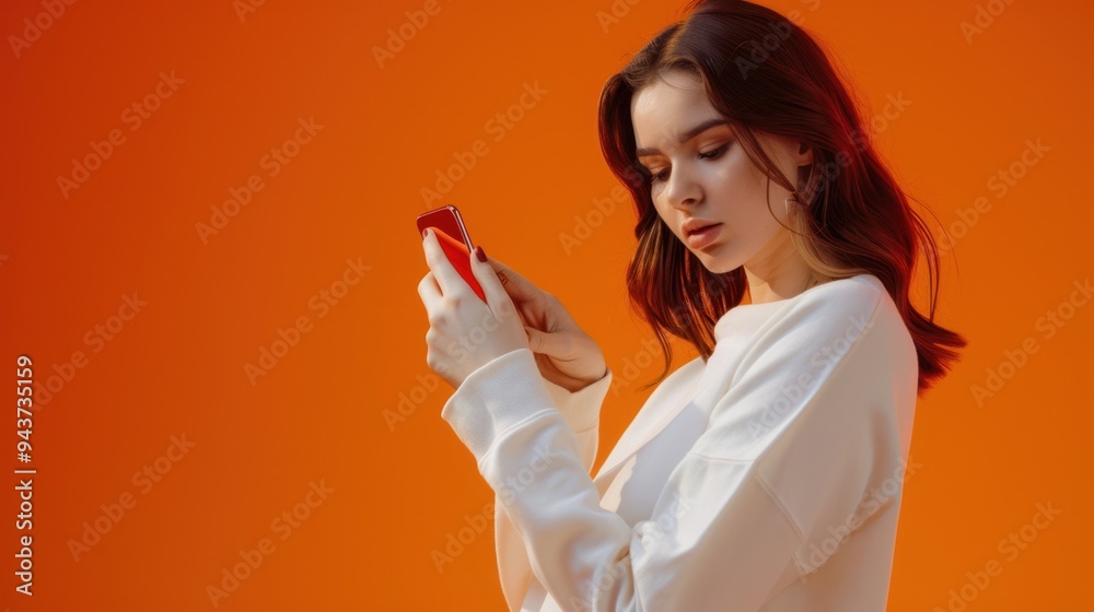 The Woman Holding Smartphone The Woman Holding Smartphone