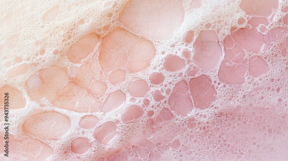 Fototapeta premium Close-up of pink soap foam texture