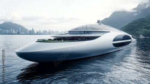 Wallpaper Mural Futuristic Cruise Ship A Visionary Design of the Next-Next-Generation Cruise Liner Blending Cutting-Edge Technology with Luxurious Comfort Set Against a Majestic Oceanic Landscape Torontodigital.ca