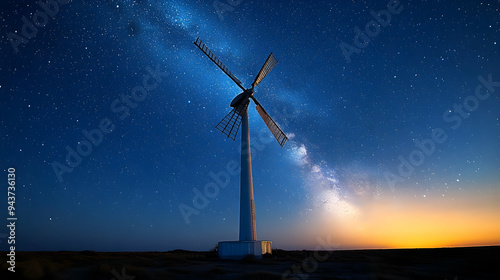 A single wind turbine stand...