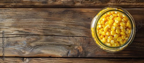 Jar of pickled corn Food su...