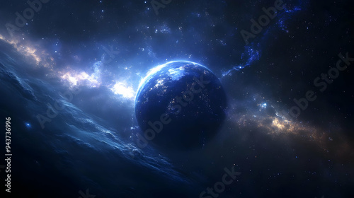 A solitary planet in a vast...