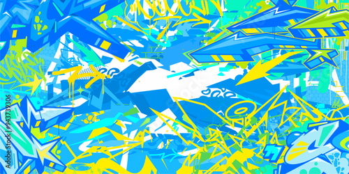 Cool Trendy Abstract Hip Hop Urban Street Art Graffiti Style Vector Illustration Background Banner