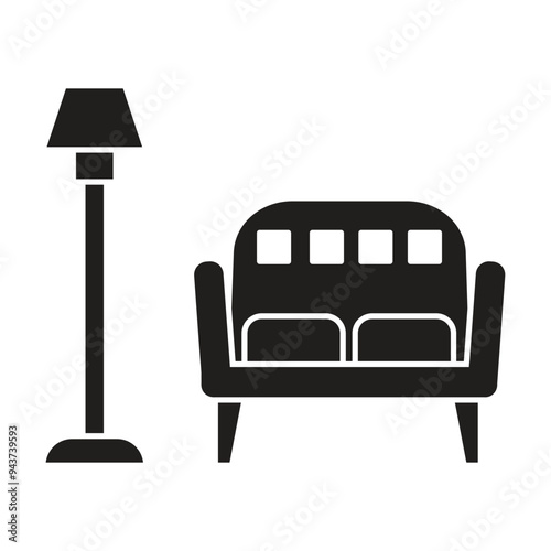 sofa icon vector on white background