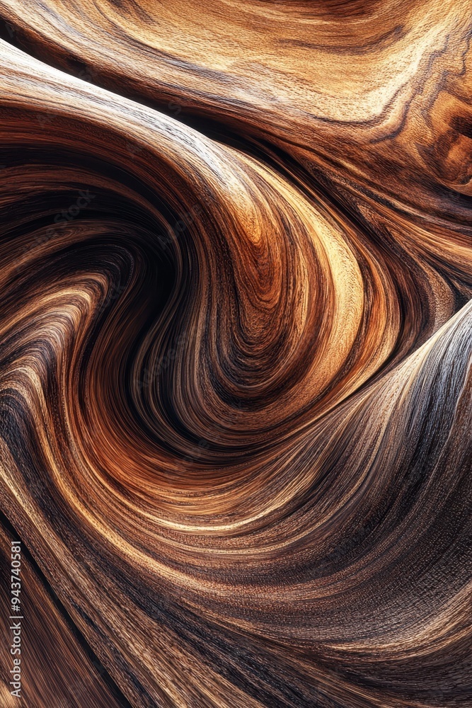 Abstract Swirling Wood Grain Texture Background - Dark Brown, Golden and Black Tones. Abstract Swirling Wood Grain Texture Background - Dark Brown, Golden and Black Tones.