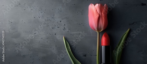 Pink lipstick alongside a t...