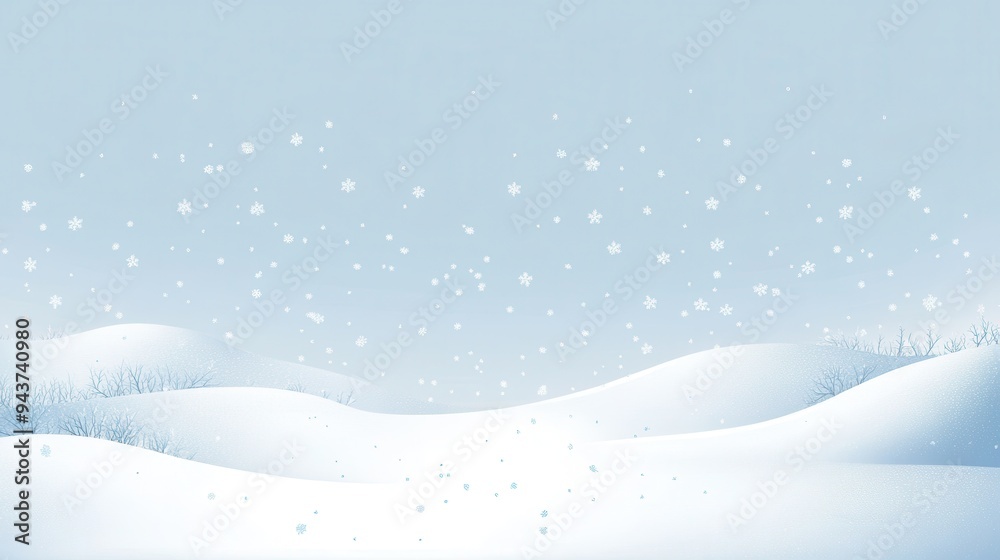 Winter Wonderland Background with Snowflakes and Hills. Winter Wonderland Background with Snowflakes and Hills.