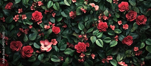 Flowers outline the backgro...