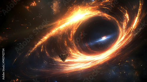 A spaceship flies past a gl...