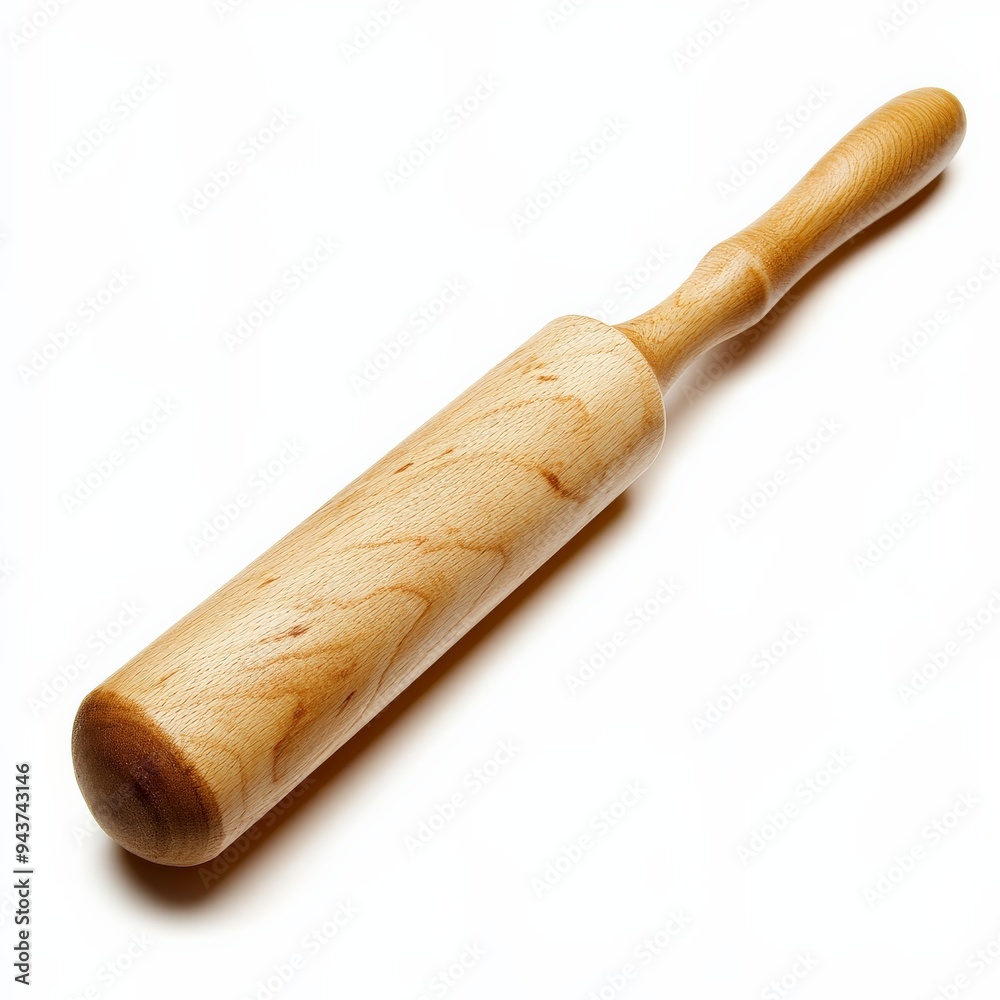 Wooden Meat Mallet Isolated on White Background.