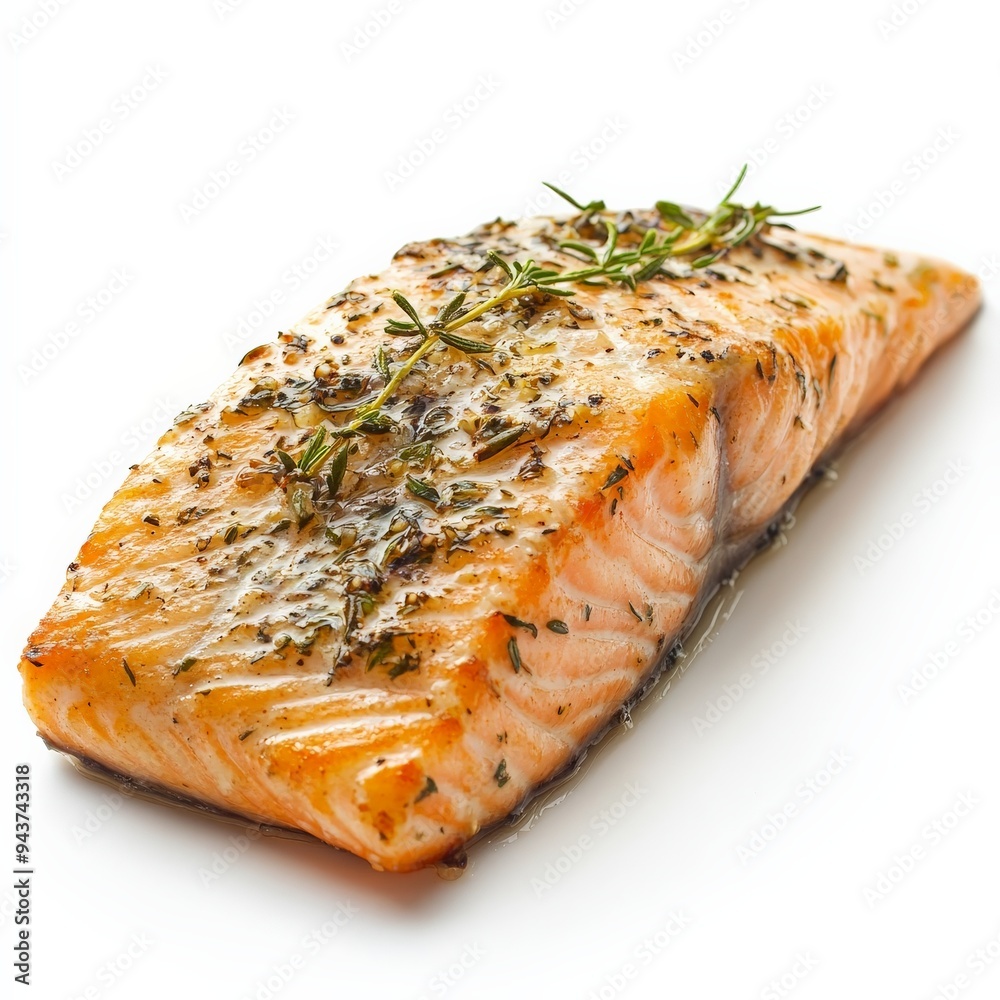 Grilled Salmon Fillet with Rosemary. Grilled Salmon Fillet with Rosemary.