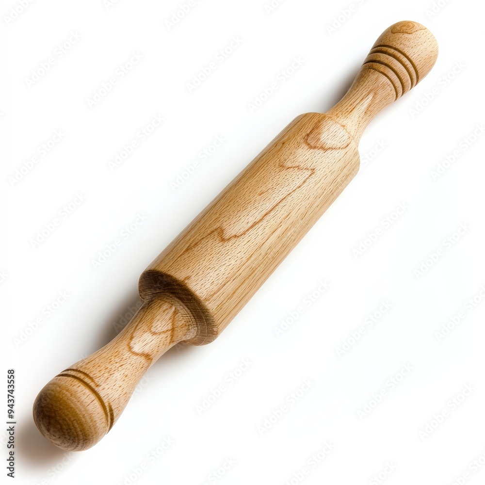 Wooden Rolling Pin Isolated on White Background. Wooden Rolling Pin Isolated on White Background.