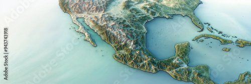 Baja Peninsula Aerial Shot Northern Landmass in the Gulf of California