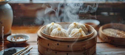 Chinese cuisine steamed bla...
