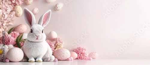Easter bunny colored eggs a...