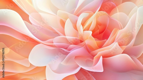 Abstract Pink and Peach Flower Pattern Background.