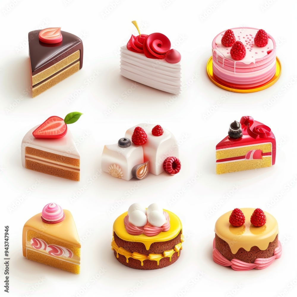 Cakes icon set, desserts, cupcakes symbols, sweets sign, bakery design elements, bakery pastry, biscuits Cakes icon set, desserts, cupcakes symbols, sweets sign, bakery design elements, bakery pastry, biscuits