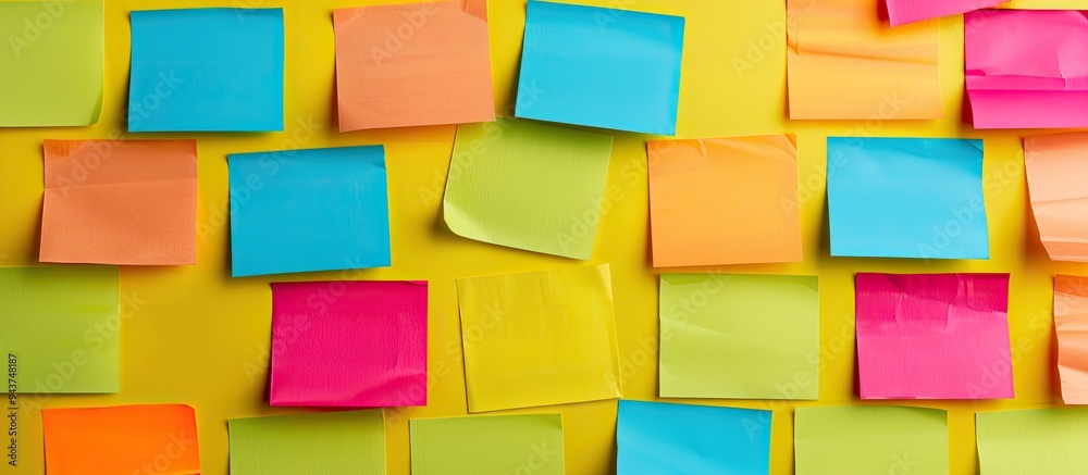 Business reminder bulletin background featuring a sticky note pad with copyspace Business reminder bulletin background featuring a sticky note pad with copyspace