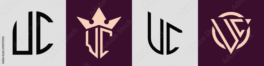 Creative simple Initial Letters UC Logo Designs Bundle. Creative simple Initial Letters UC Logo Designs Bundle.