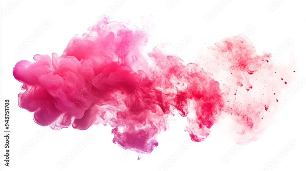 Red and pink ink in water on a white background. Red and pink ink in water on a white background.