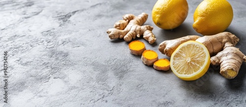 Lemon turmeric root and gin...