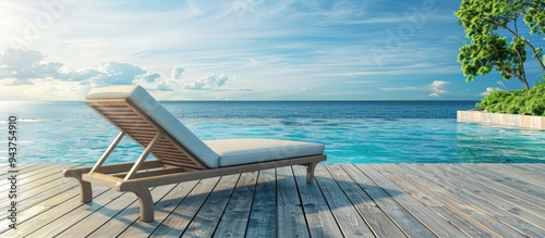 Empty deck chair or chaise ...