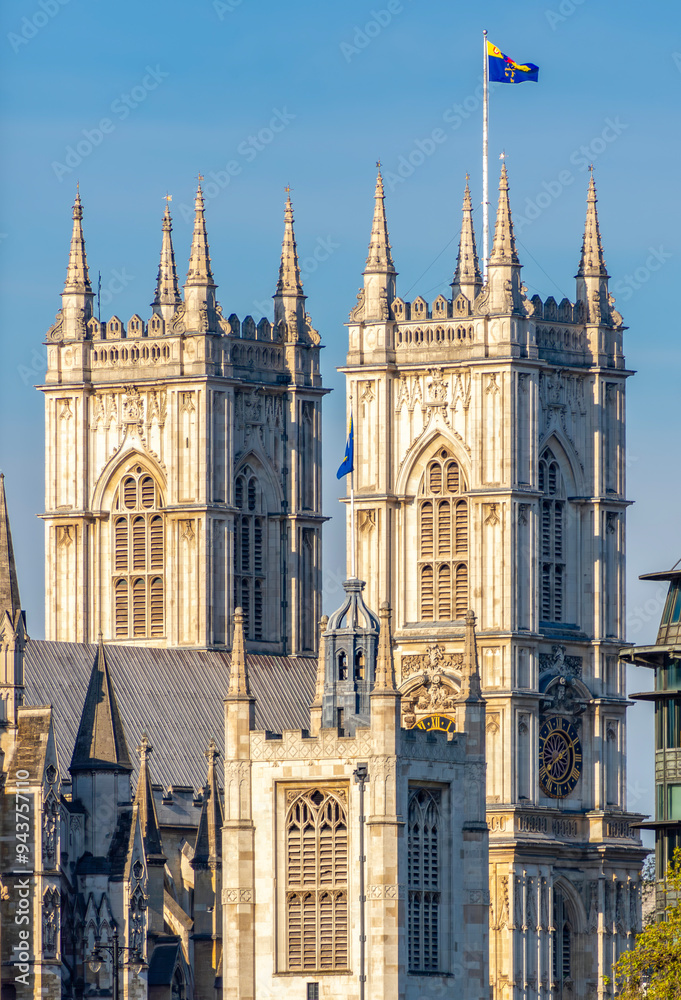 Towers of Westminster Abbey in London, UK Towers of Westminster Abbey in London, UK