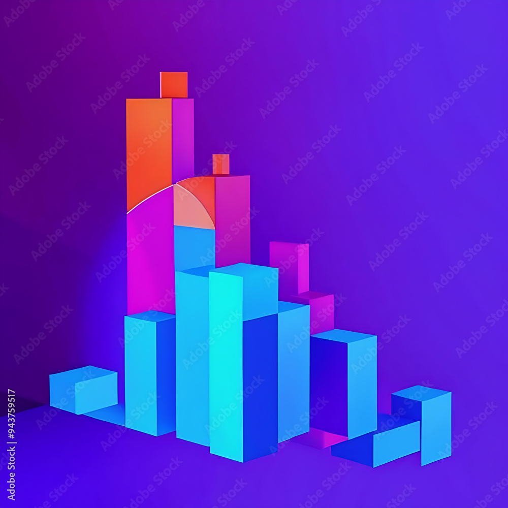 Graph on violet background Graph on violet background