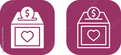 Charity Box Vector Icon