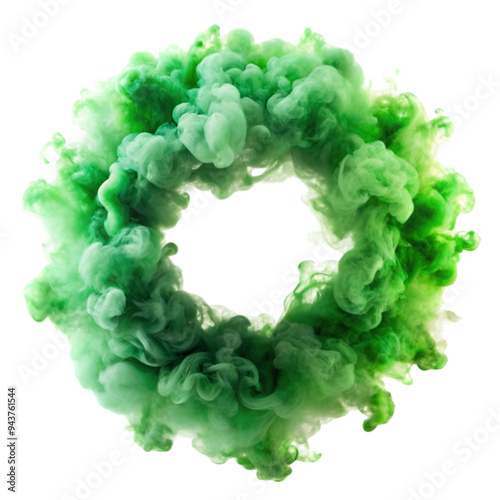 Abstract green fire flames light plasma effect ring