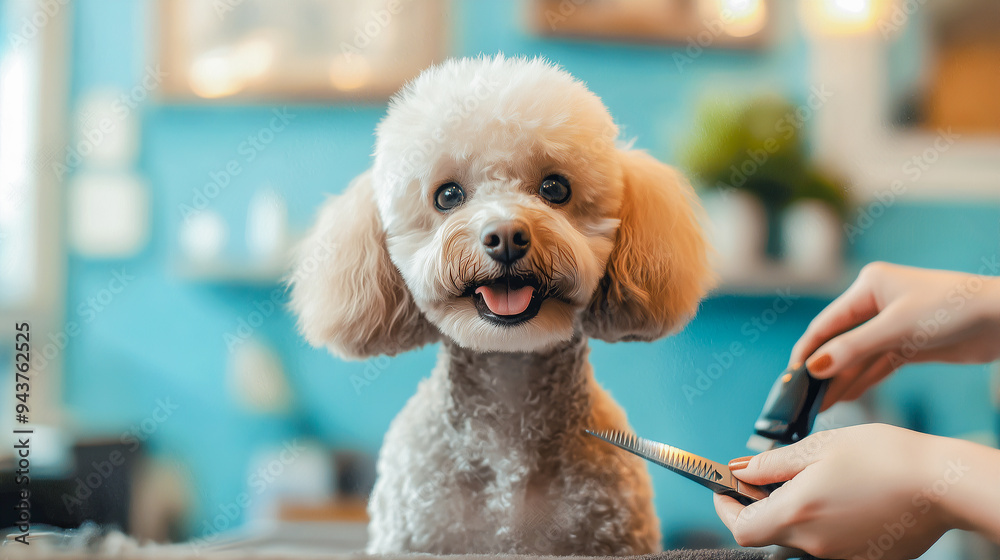 dog haircut in grooming salon