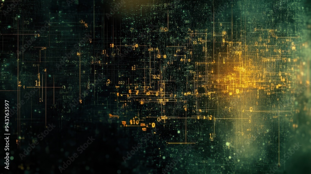 Abstract Digital Network Background with Glowing Lines and Numbers. Abstract Digital Network Background with Glowing Lines and Numbers.