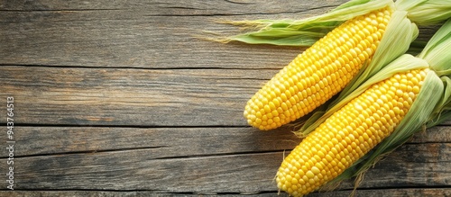 Fresh corn on the cob on a ...