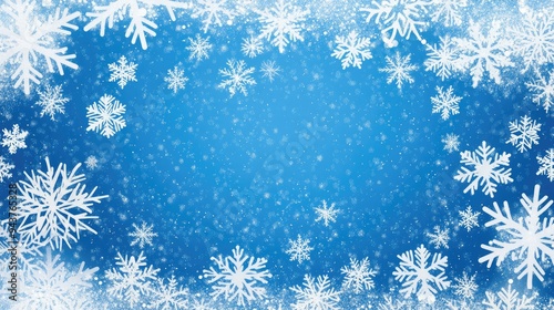 Winter background with snowflakes. Christmas and New Year concept