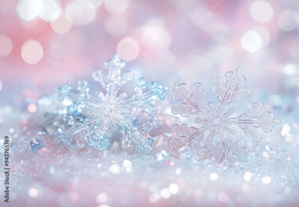 Stock photo of abstract snowflakes and bokeh lights Stock photo of abstract snowflakes and bokeh lights