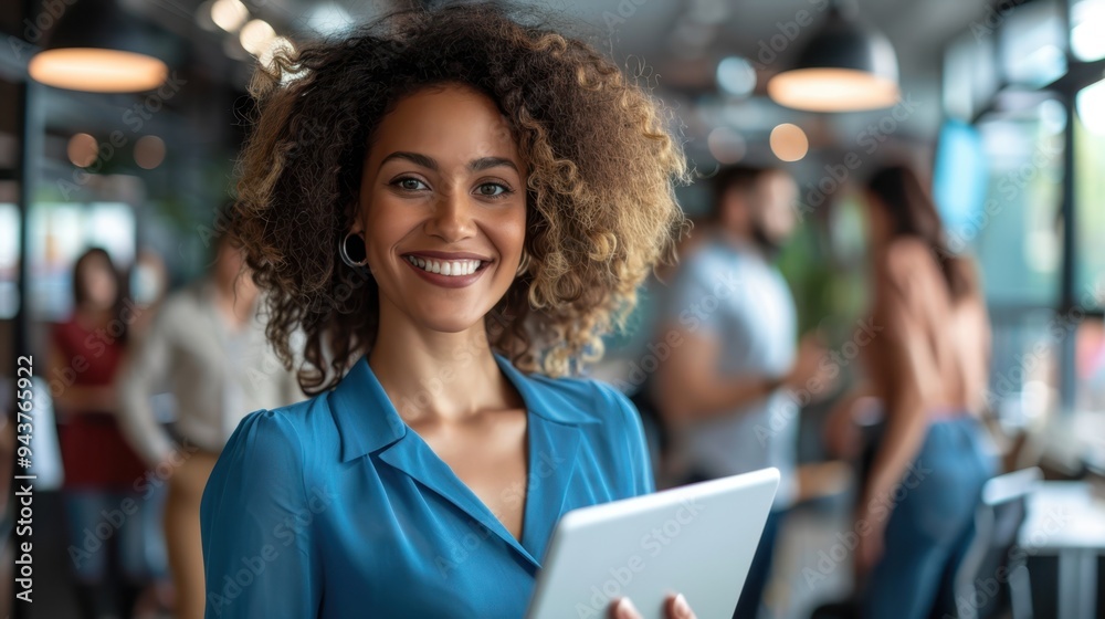 The woman with tablet