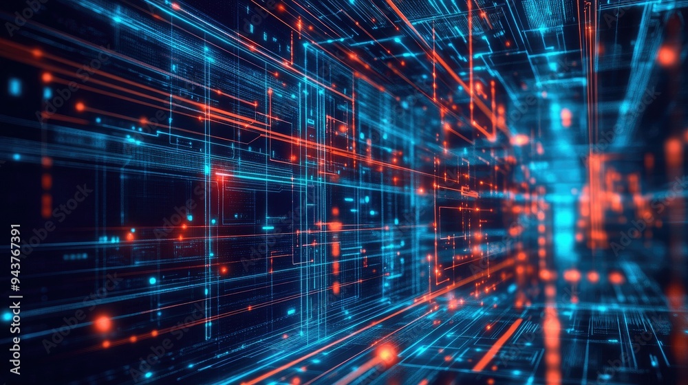 Digital background for tech, AI, data, audio, graphics Digital background for tech, AI, data, audio, graphics