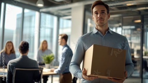 The man holding a box photo