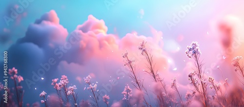 pink cloudscape with a blue...