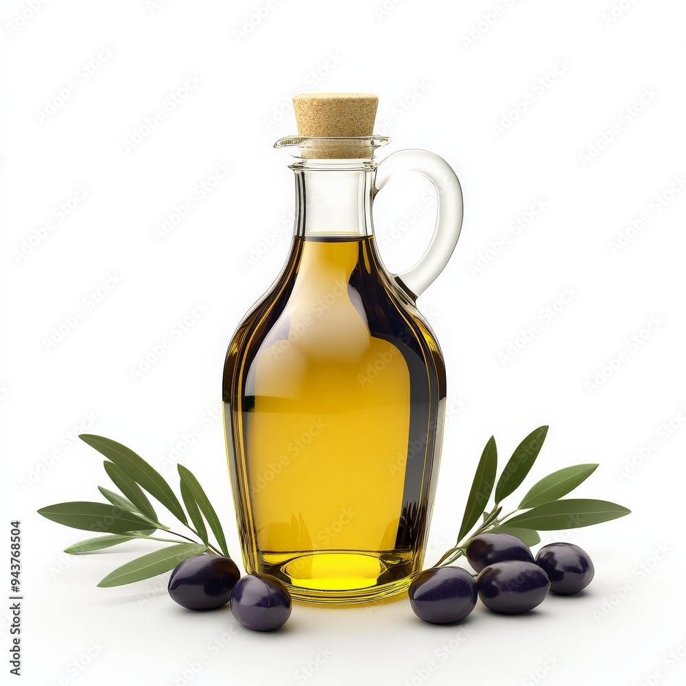Olive Oil Bottle with Olives and Olive Branch. Olive Oil Bottle with Olives and Olive Branch.