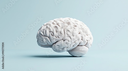 Conceptual thinking, brain with abstract designs, 3D illustration